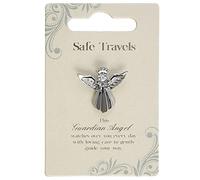 Safe Travels Broche ange argentée avec pierre précieuse Idée cadeau