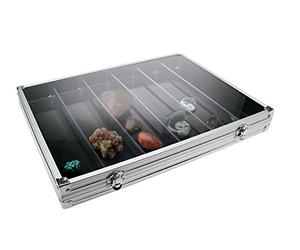 SAFE Vitrine de Collection 5874 en Aluminium - pour modèles réduits 1:87 - 6 Compartiments - Renforts métalliques, 2 serrures - Montage Mural - 395 × 300 × 45 mm - Hauteur utile 40 mm