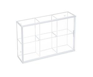 Safe Vitrine en Acrylique, 6 Cases pour Miniatures | Présentoir pour miniatures transparent avec porte coulissante, à poser ou à suspendre.