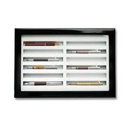 SAFE Vitrine pour stylos 5908 - pour 12 pièces - Bois Noir laqué Brillant - Fermeture magnétique - Également Mural - Format 375 × 260 × 55 mm