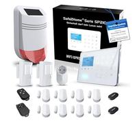 Safe2Home® Grand système d'alarme sans fil SP210 avec protection contre le sabotage et contrôle de la lumière - Allemand - Système d'alarme GSM WLAN Alarme SMS - Systèmes d'alarme pour la maison et le