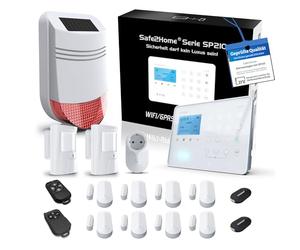 Safe2Home® Grand système d'alarme sans fil SP210 avec protection contre le sabotage et contrôle de la lumière - Allemand - Système d'alarme GSM WLAN Alarme SMS - Systèmes d'alarme pour la maison et le