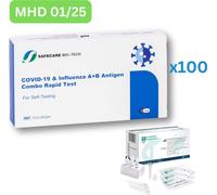 Safecare Corona & Influenza (grippe) Test rapide combiné | Autotest non professionnel | 100 pièces MHD 01/25 | ID : 2099 | Tests parahealth S (5 pièces, MHD 12/25)