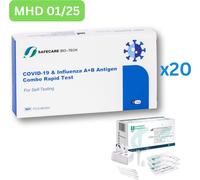 Safecare Corona & Influenza (grippe) Test rapide combiné | Autotest non professionnel | 20 pièces MHD 01/25 | ID : 2099 | Tests parahealth S (5 pièces, MHD 12/25)