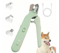 Safeclip - Coupez Les Griffes Sans Risque Ni Stress, Coupe Griffe Lumineux, Coupe Griffes Chien Avec Protection Anti Éclaboussures, Silencieux, La Lumière Led Révèle Clairement La Pulpe (Vert)