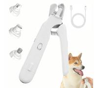 Safeclip - Coupez Les Griffes Sans Risque Ni Stress, Coupe Griffe Lumineux, Coupe Griffes Chien Avec Protection Anti Éclaboussures, Silencieux, La Lumière Led Révèle Clairement La Pulpe (Blanc)