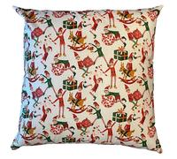 SAFECO-Coussin carré blanc en coton à motifs rouges et verts Farceur - 45 x 45 cm