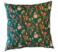 SAFECO-Coussin carré vert en coton à motifs rouges et blanc Farceur - 45 x 45 cm