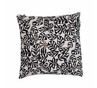 SAFECO-Coussin décoratif carré Galet coloris noir en coton - 45 x 45 cm