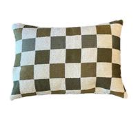 SAFECO-Coussin vert kaki en PE/coton Échiquier - 35 x 50 cm