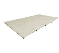 SafeDeluxe® Bâche de piscine Bâche de protection enroulable en camion sans barres (3,5m x 3,5m, beige RAL1014) Couverture de sécurité à barres Couverture de piscine