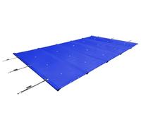 SafeDeluxe Bâche de Piscine, Couverture de poteaux, Couverture de sécurité en bâche de Camion sans poteaux (4m x 6m, Bleu RAL5002)