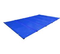 SafeDeluxe® bâche de piscine couverture de protection enroulable en bâche de camion sans barres (4,5m x 4,5m, bleu RAL5002) couverture de sécurité à barres couverture de piscine