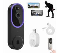 Safedoorbell - La façon la plus intelligente de protéger votre maison, sonnette sans fil 1080p sans fil, caméra vidéo intelligente Wifi avec carillon, détection de mouvement AI, vision nocturne