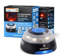 Safeglow V16 DGT - Lumière d'avertissement - Triangle d'avertissement - Triangle de panne obligatoire depuis 2026 Espagne - pour voiture et moto (V16 Light avec carte SIM - DGT 3.0)