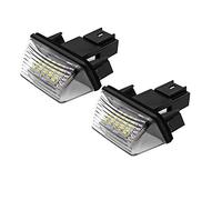 Safego LED Éclairage de plaque d'immatriculation Auto Ampoules Super Brillant 6000K Xénon Blanc 18 SMD Feux arrière pour 206/207/306/307/308/406/407/5008 etc, 2 pièces, 1 an de Garantie
