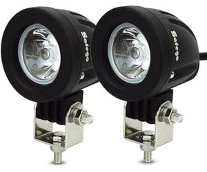 Safego Phare LED Moto 10W Feux Additionnels Moto, Phare de Travail à LED Spotlight 12V Rond, Feux de Brouillard Supplémentaires pour Voiture Off-Road 4x4 ATV 6500K, 2PCS