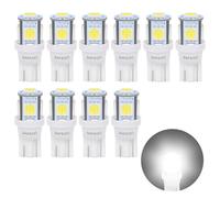 Safego T10 LED Ampoules de voiture lampe 194 168 2825 W5W 5 SMD 5050 Auto WEDGE BULBES BLANC Blanche ULTRA BRILLANT White LONGUE VIE Bulbe de remplacement pour caravane- voiture - Camion - Arrière 12V