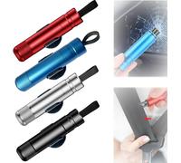 SafeHammer - Brise-verre à marteau sûr, outil de sécurité automobile Hammerdex, brise-verre à marteau sûr, outil d'évacuation d'urgence pour coupe-ceinture de sécurité (Argent + Bleu)