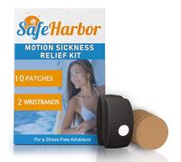 SafeHarbor Kit de soulagement du mal des transports et anti-nausées pour vos essentiels de croisière | 2 bandes de mal des transports 10 patchs naturels + patchs de soulagement à base de plantes |