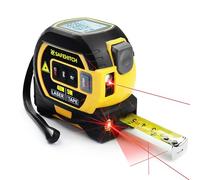 SAFEHITCH - Mètre ruban 3 en 1 - Mesure laser - Ligne transversale verticale - Télémètres laser numériques - Écran LCD - Mesure laser 40 m - Mètre ruban de 5 m