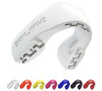 SafeJawz Sport Protège-dents Intro Séries. Protection intégrale pour Tous Les Sports, notamment Le Rugby, MMA, Hockey, Judo, Karate, Les Arts Martiaux et la Boxe (Erwachsene (12+ Jahre), Blanc)