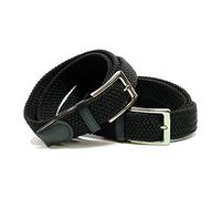 Safekeepers La Ceinture Élastique - Belt Tressée - Tissu Homme et Femme - Unisex - Haut Comfort Extensible, 2 Pack: 2 X Noir, Taille: 95 cm / 110 cm