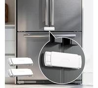 SAFELON 2 Pièces Amélioré Serrure de porte de réfrigérateur français de sécurité pour bébé, serrure de réfrigérateur à double porte à l’épreuve des enfants (Blanc)
