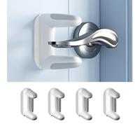 SAFELON 4 Pièces Serrure de porte de sécurité pour bébé, serrure de poignée de porte de protection pour enfants, interrupteur invisible pour empêcher les enfants d’ouvrir la porte (Blanc)