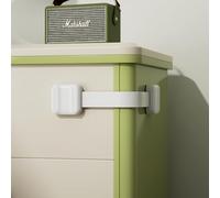 SAFELON 5 Pièces Verrous réglables pour armoires, Verrous de sécurité pour tiroirs pour bébé, Verrous anti-enfants pour armoires, fours, toilettes, réfrigérateurs, placards, sans perçage (Blanc)