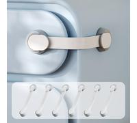 SAFELON 6 Pièces Serrures d'armoire, Verrous à sangle pour armoires, Verrous de tiroir pour bébé, Installation facile, Aucune outil nécessaire (Blanc)