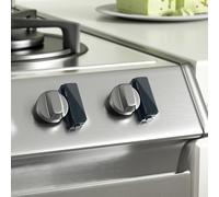 SAFELON 8 Pièces Serrure à bouton de gaz de cuisinière de sécurité pour bébé, couvercles de bouton de gaz de cuisinière de cuisine pour bébés et tout-petits (Noir transparent)