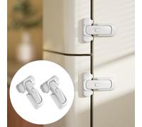 SAFELON Verrou de réfrigérateur pour bébé, serrure de porte de réfrigérateur à l'épreuve des enfants, protège les réfrigérateurs avec des joints endommagés, sans outil requis (Blanc, 2 Pièces)