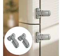 SAFELON Verrou de réfrigérateur pour bébé, serrure de porte de réfrigérateur à l'épreuve des enfants, protège les réfrigérateurs avec des joints endommagés, sans outil requis (Gris, 2 Pièces)