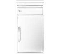 SafePost 9010 Grande boîte aux lettres pour colis d'extérieur - Blanc - 65 m - Avec boîte aux lettres massive - Résistant aux intempéries et inoxydable - Boîte à colis