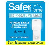 Safer Brand Home SH502-1R5SR 1 Piège à Mouches Insectes Volants Intérieur Plug-in pour Mouches, Moucherons, Moucherons, Moucherons et Autres Insectes Volants - 1 Pièges + 5 Cartes Colle