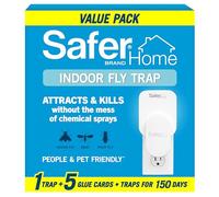 Safer Brand Home SH502-1R5SR 1 Piège à Mouches Insectes Volants Intérieur Plug-in pour Mouches, Moucherons, Moucherons, Moucherons et Autres Insectes Volants - 1 Pièges + 5 Cartes Colle