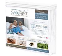 SafeRest Premium Boîte à ressorts hypoallergénique et imperméable à profil bas certifié anti-punaises pour lit de qualité supérieure - Sans vinyle, Polyester/vinyle., blanc, Queen Size