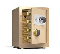 Safes Fireproof and Anti-Theft,Household Small Mechanical,Thickened Steel Safety Cabinet,Hotel File Storage Cabinet,Gold,45x38x32cm