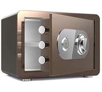 Safes Household Mechanical Lock + Key Deposit Box High Security Steel Vault Anti-Theft Fireproof and Waterproof Electronic Safebox,Light Brown-38x33x45cm