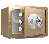 Safes Household Mechanical Lock + Key Deposit Box High Security Steel Vault Anti-Theft Fireproof and Waterproof Electronic Safebox,Gold-38x33x45cm