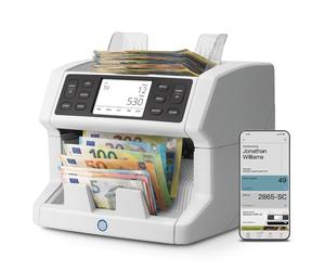 Safescan 2865-SC Compteuse de billets mélangés et détecteur de faux billets | Détection sur 8 points - Compte valeur de billets mélangés - Machine à compter les billets - App Safescan