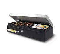 Safescan Tiroir Caisse Raccordement Rj12 8 Compartiments Monnaie,7 Billets Noir Argent L46x H10x P17 Cm