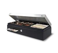 Safescan Tiroir à monnaie SD-4617S noir avec 6 billets/8 pièces, plateau intérieur réglable, puissance 12 V dure au moins 1 million de cycles, serrure à 2 positions (ouvert et veille)