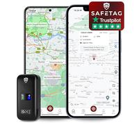 SafeTag Mini - Mini Traceur GPS Rechargeable, Voiture, camionnette, Moto, Caravane, 34 à 220 Pays, 30 Jours en Veille, Suivi en Temps réel + Notifications, essai Gratuit de 7 Jours + SIM Incluse