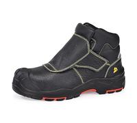 SAFETOE 8387 S3 Chaussures de sécurité ESD antistatiques cuir de vache résistant à la chaleur 300 ℃ Couverture protectrice de semelle en caoutchouc sans métal taille de orteil composite EU43