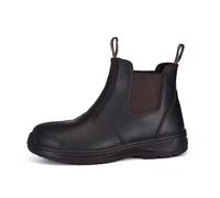 SAFETOE Botines Chelsea Slip-On de Seguridad para Mujer - Punta de Acero Antiperforación Resistente a Aceite/Agua ESD Cuero Respirable S3