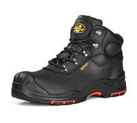 Safetoe Bottes de sécurité M-8552 pour homme - Coupe large - Composite Toe - ESD - En cuir de vachette antistatique et résistant à l'eau - Plaque composite anti-clous - Semelle en caoutchouc PU