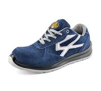 SAFETOE Chaussures de sécurité légères 7328 en cuir respirant avec embout en acier composite, confortables, non métalliques, coupe large, pour homme et femme, bleu, 36 2/3 EU