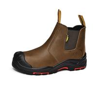 Safetoe M-8025NBO Bottes de sécurité pour homme - Coupe large - Bottes de travail à bout composite ESD - En cuir de vachette antistatique et imperméable - Résistantes - Anti-clous - Semelle en